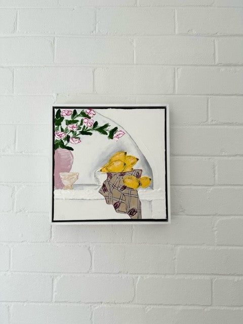 ORIGINAL MINI ARTWORK-"Breakfast Nook"-33x33cm