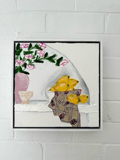 ORIGINAL MINI ARTWORK-"Breakfast Nook"-33x33cm