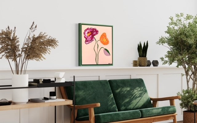 ORIGINAL MINI ARTWORK "Poppies"-33x33cm