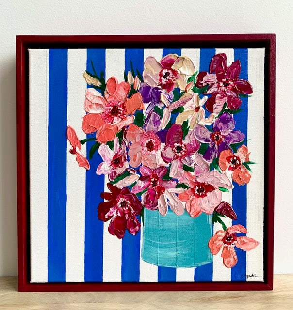 ORIGINAL MINI ARTWORK-"Mornings at the Yacht Club"-33x33cm