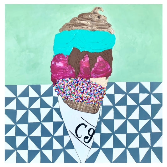 ORIGINAL ARTWORK - "ENJOY IT BEFORE IT MELTS!" - 102x102cm