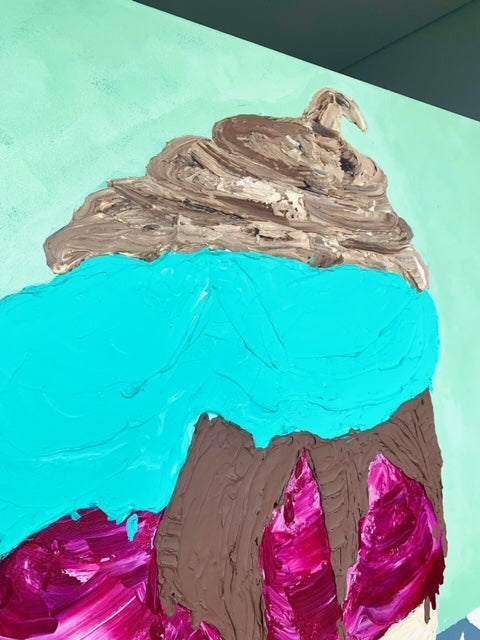 ORIGINAL ARTWORK - "ENJOY IT BEFORE IT MELTS!" - 102x102cm