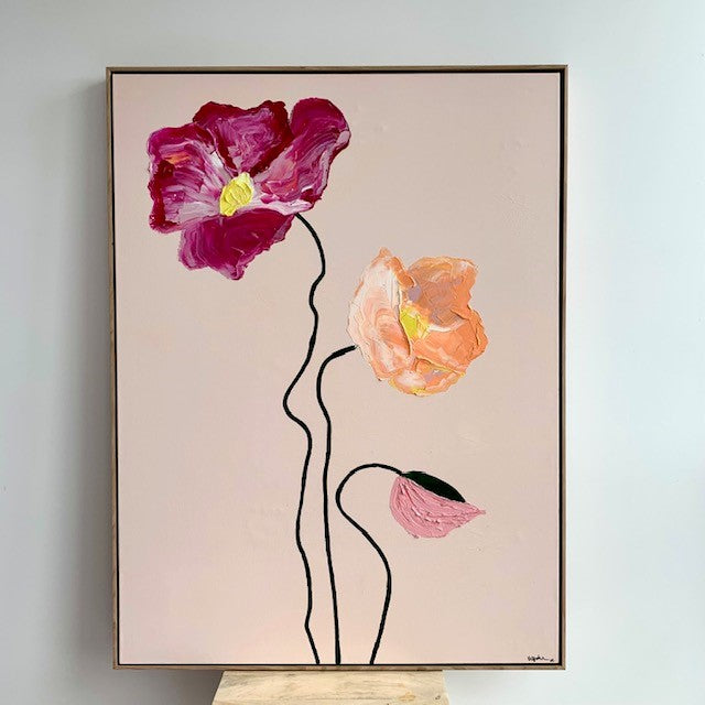 ORIGINAL ARTWORK-"Simplicity in 3 Stems"-93x123cm