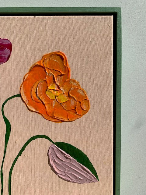 ORIGINAL MINI ARTWORK "Poppies"-33x33cm