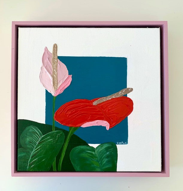 ORIGINAL MINI ARTWORK-"Lily Pond"-33x33cm