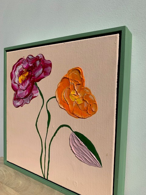 ORIGINAL MINI ARTWORK "Poppies"-33x33cm