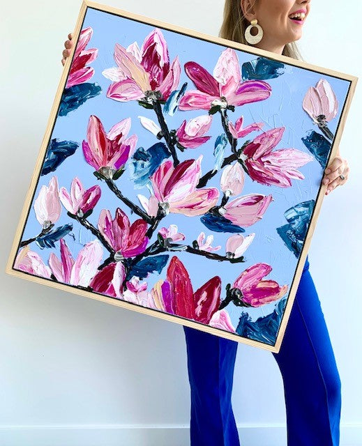 **SOLD** ORIGINAL ARTWORK - MIDI "MAGNOLIA" - 64x64cm