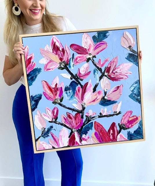 **SOLD** ORIGINAL ARTWORK - MIDI "MAGNOLIA" - 64x64cm