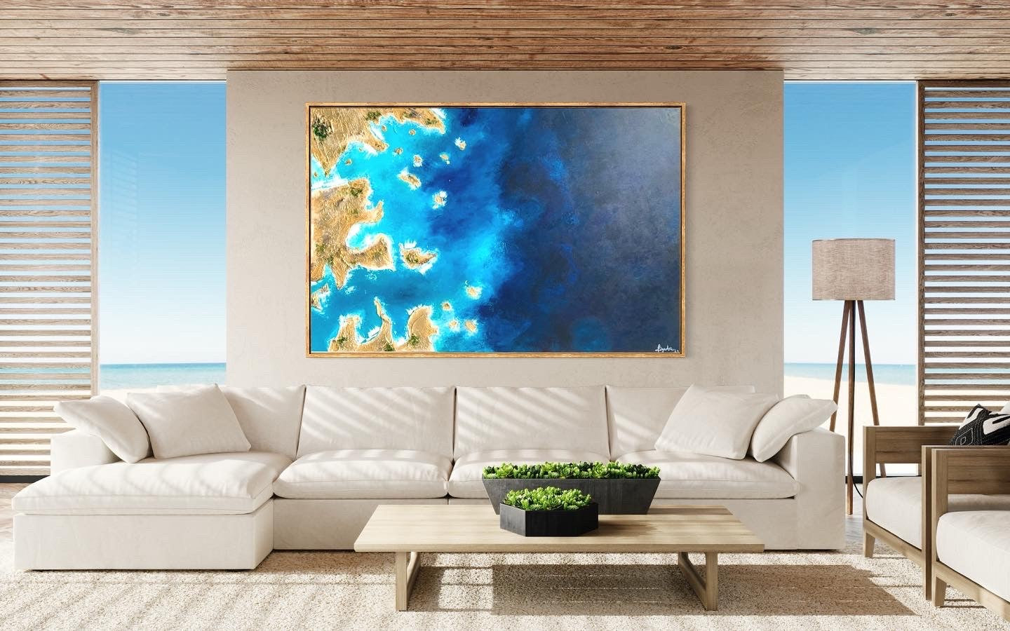 ORIGINAL ARTWORK - "GOLDEN GLOBE" - 102x153cm